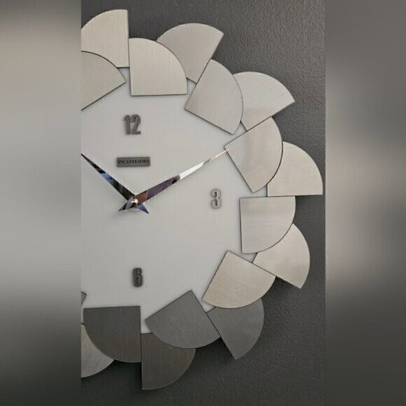 Modern Incantesimo Design Genius Pendolo Wall Clock Italy Brushed Metal - Picture 8 of 14
